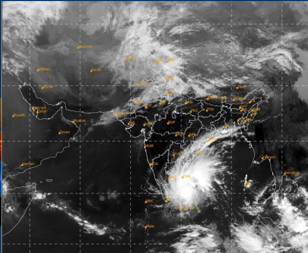 Cyclone Nivar at 1100 hours Nov 25 2020 Image Credit IMD.gov.in