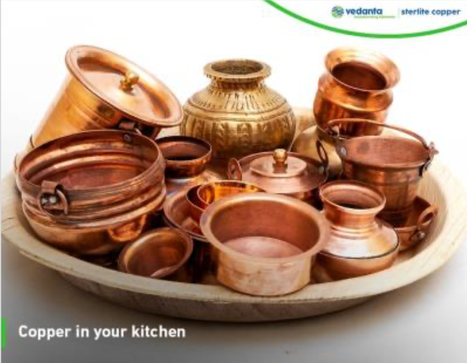 An image showing all the copper vessels in kitchen Credits: Twitter of Sterlite Copper