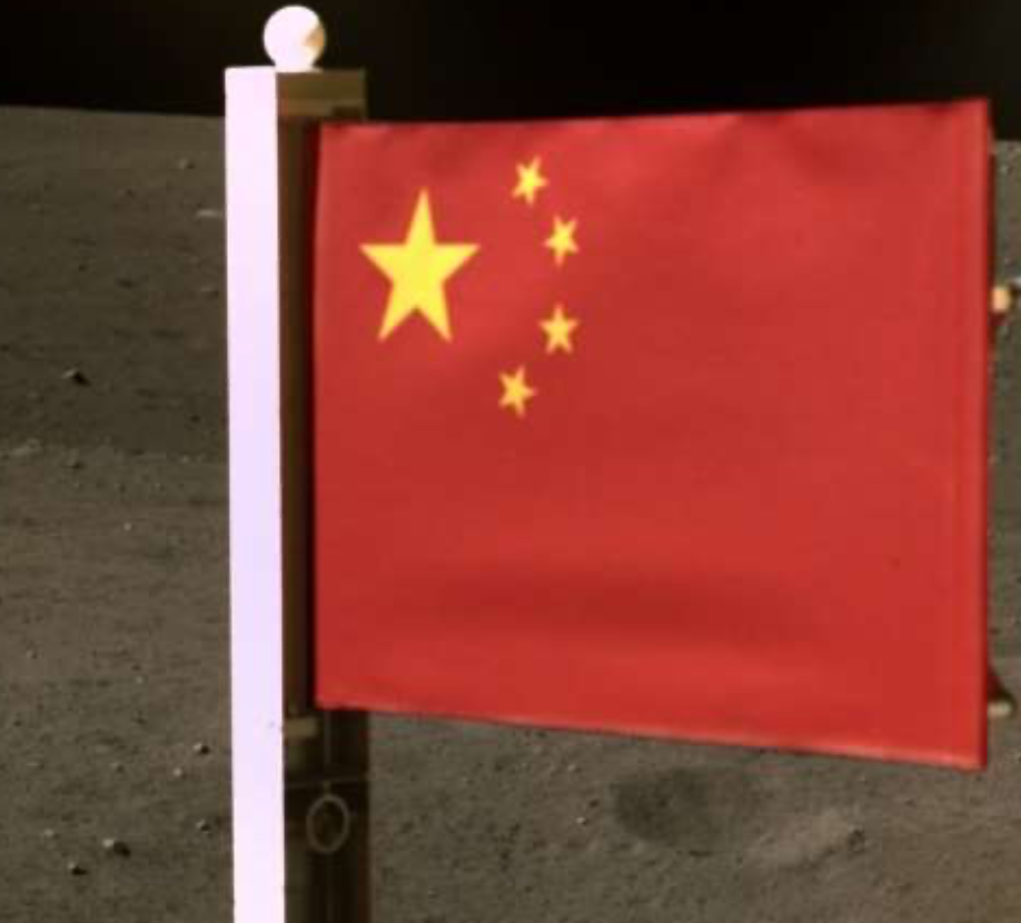 China national flag on moon Photo credits: @ChinaInSpace