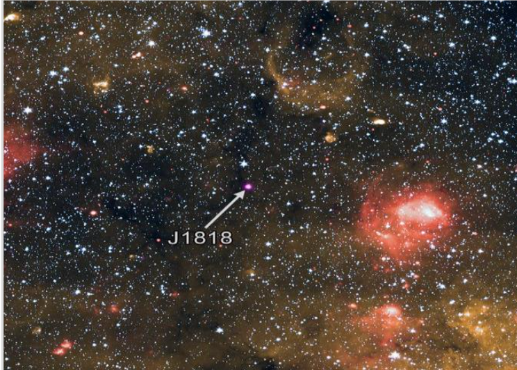 High resolution view of magnetar, J 1818.0-1607; Image credits: Twitter of Chandra Observatory