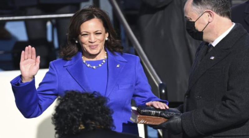 Harris being sworn in as vice president Image credit: Wikipedia.org