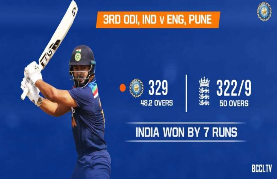 India England ODI Scoreboard Image Credit: Twitter of BCCI