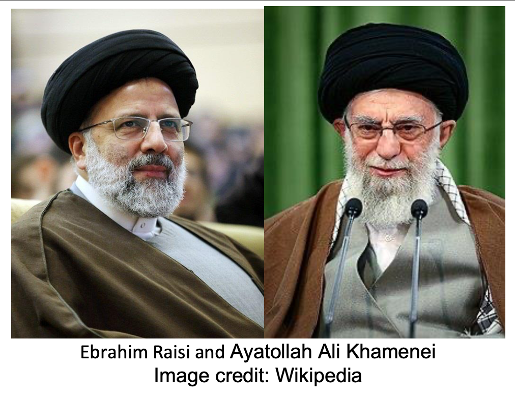 Ebrahim Raisi and Ayatollah Ali Khamenei Image credit: Wikipedia