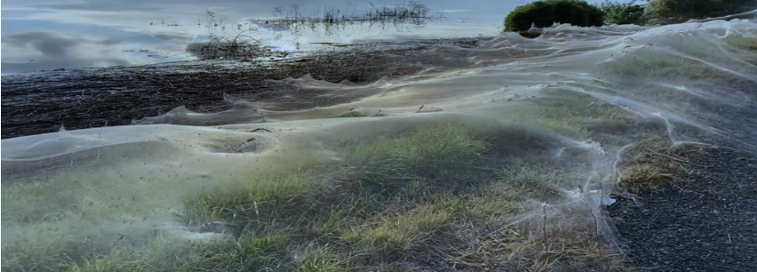 Giant Spider Web in Eastern Victoria; Image Credit: Carolyn Crossley