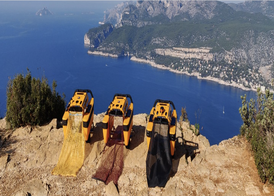 Jellyfishbot ready to collect ocean pollution in Cassis, France Source: Twitter@iadys