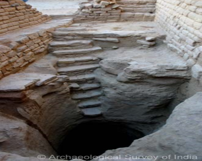 Rock cut well with stone steps; Image from Archaeological Survey of India