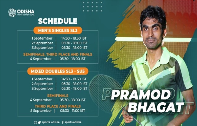 Pramod Bhagat Image Credit: Sports Department of Odisha Govt, @sports_Odisha