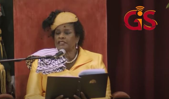 The Throne Speech on Sep 15, 2020, by Dame Sandra Mason, announcing that Barbados will be a Republic . Image Credit: Twitter @gisbarbados