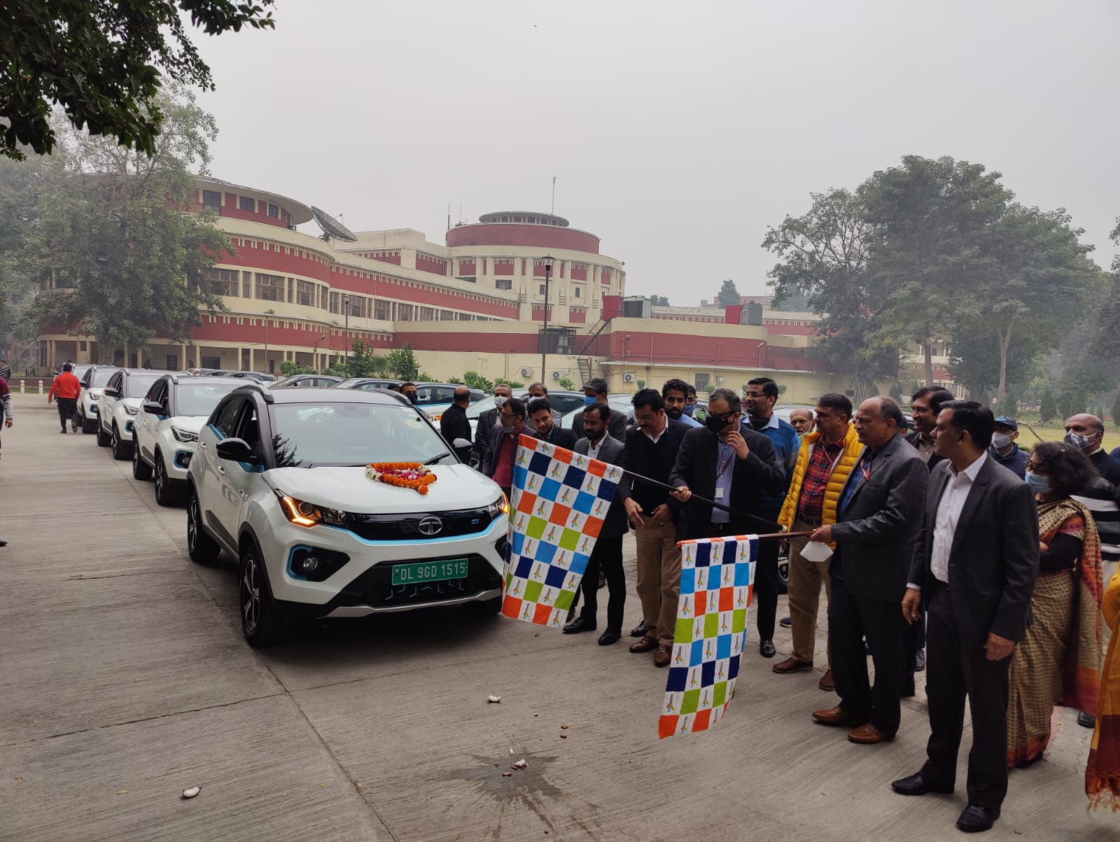 The Electric vehicles being flagged off