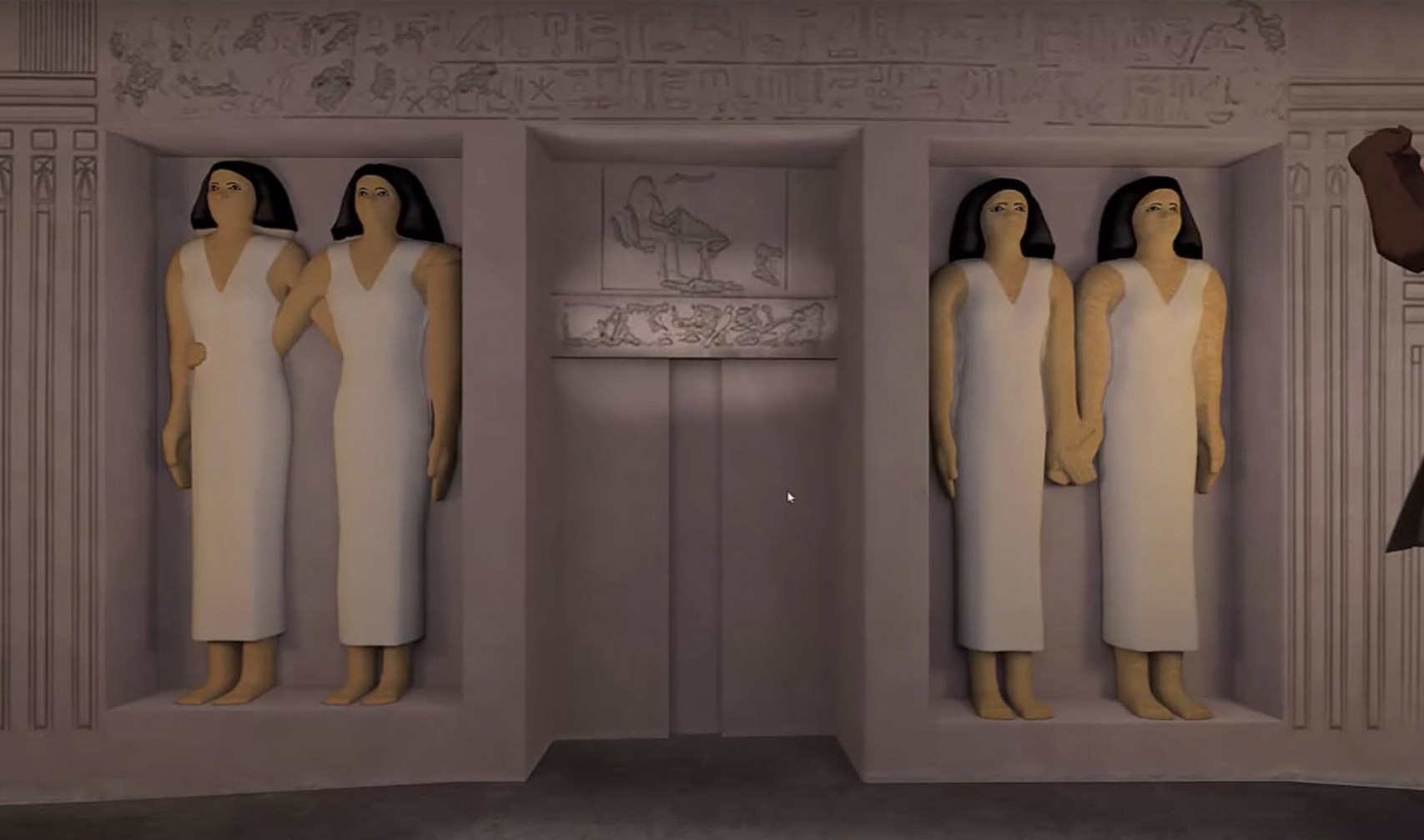 Reconstruction of a section of the tomb of Queen Meresankh III